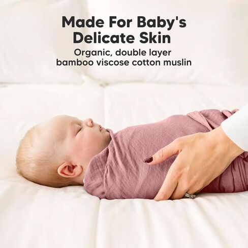 4-Pack Muslin Swaddle Blankets for Boys, Girls, Newborn Swaddles (Corals) | Baby Swaddles for Newborns, Soft Breathable Baby Blankets for Girl, Boy, Neutral, Receiving Blankets, Baby Shower Gifts in Saudi Arabia