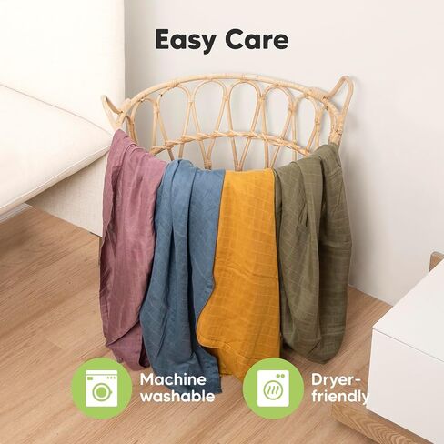 4-Pack Muslin Swaddle Blankets for Boys, Girls, Newborn Swaddles (Corals) | Baby Swaddles for Newborns, Soft Breathable Baby Blankets for Girl, Boy, Neutral, Receiving Blankets, Baby Shower Gifts in Saudi Arabia