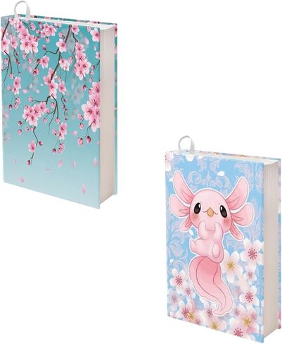 Kawaii Axolotl غلاف الكتاب لمحبي الكتب الجمالية الوردية الأزهار طباعة الكتاب الهزلي الكتاب المدرسي الأكمام حامية 2 قطعة أغطية الكتب للروايات الورقية in Kuwait