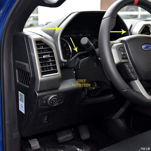 Dashboard Side Meter Chrome Cover Trims Kit for 2015 2016 2017 2018 2019 2020 Ford F150 F250 F350 Super Duty in Saudi Arabia