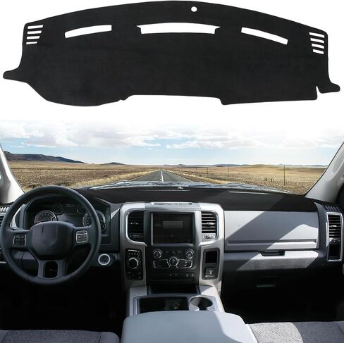 JOYTUTUS Car Dashboard Dash Cover Mat Compatible with 2010-2018 Ram 1500 2500 3500 & 2019-2024 Ram 1500 Classic Model, Black Dashboard Pad Dash Cover, Non Slip Front Dash Cover in Saudi Arabia