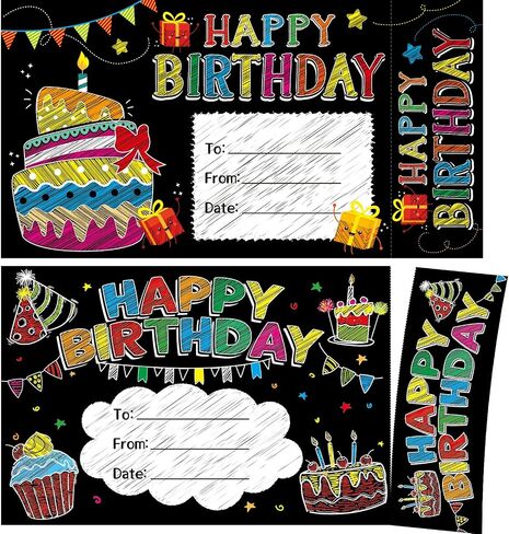 Chalkboard Happy Birthday Certificates with Bookmarks 32 Pcs Classroom School Student Supply in Saudi Arabia