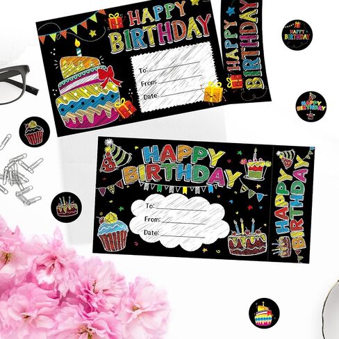 Chalkboard Happy Birthday Certificates with Bookmarks 32 Pcs Classroom School Student Supply in Saudi Arabia