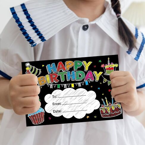 Chalkboard Happy Birthday Certificates with Bookmarks 32 Pcs Classroom School Student Supply in Saudi Arabia
