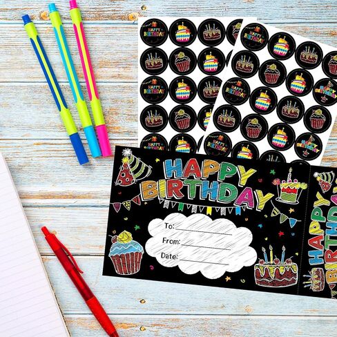Chalkboard Happy Birthday Certificates with Bookmarks 32 Pcs Classroom School Student Supply in Saudi Arabia