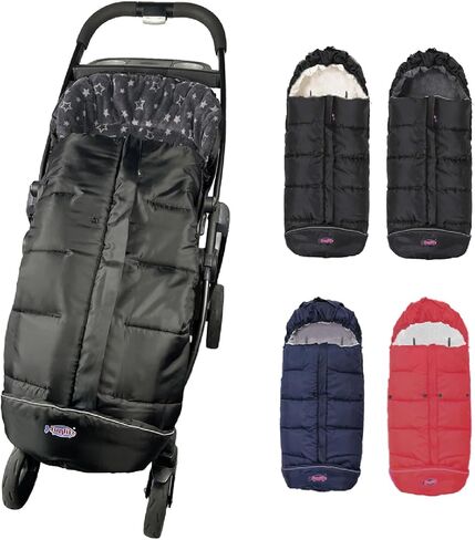 German Designed Universal Stroller Bunting Bag, 5 Way Zippers Style for Baby Easy in & Out of Water Repellent Stroller Blanket, Height/Temperature Adjustable Anti-Kick Stroller Winter Sleeping Bag in Kuwait