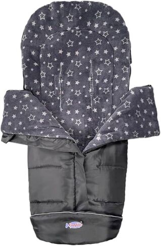German Designed Universal Stroller Bunting Bag, 5 Way Zippers Style for Baby Easy in & Out of Water Repellent Stroller Blanket, Height/Temperature Adjustable Anti-Kick Stroller Winter Sleeping Bag in Kuwait
