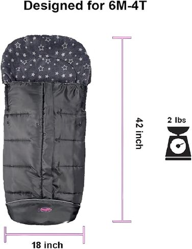 German Designed Universal Stroller Bunting Bag, 5 Way Zippers Style for Baby Easy in & Out of Water Repellent Stroller Blanket, Height/Temperature Adjustable Anti-Kick Stroller Winter Sleeping Bag in Kuwait