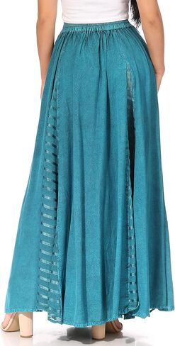 تنورة Sakkas Sarita النسائية الكاجوال بوهو ماكسي الأزهار طويلة مرنة الخصر ضئيلة in Kuwait