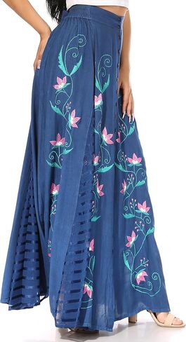 Sakkas Sarita Women's Casual Boho Maxi Floral Long Elastic Waist Skirt Slim in Saudi Arabia