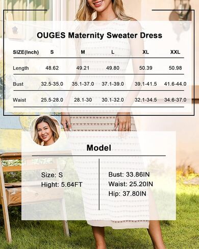 OUGES Women's 2025 Summer Maternity Dress Knit Sleeveless Crewneck Midi Dress Side Slit Striped Bodycon Sweater Dress in Kuwait