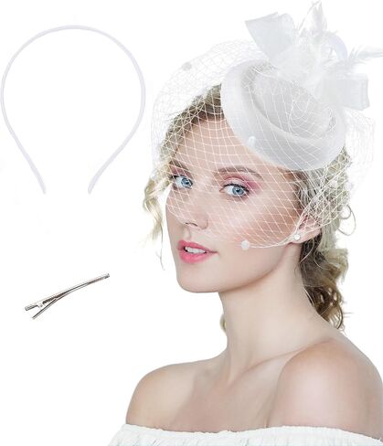 Mesh Veil Hats Bridal Fascinators Hats with Headband and Clip Women Lady Kentucky Derby Cap Wedding Tea Party in Saudi Arabia