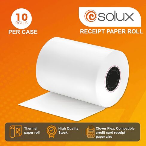 Thermal Paper Roll for Clover Flex Credit Card Machine - Clover Flex Receipt Paper Roll - Clover Flex Paper - Thermal Paper 2 1/4 x 50 (PACK 10 ROLLS) in Kuwait