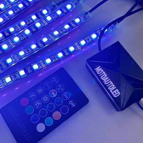 12Pcs RGB Motorcycle LED Underglow Kit Strips Waterproof Multi Color Music Accent Light APP Brake Signal Remote Control Accessories for ATV Can-Am Harley Davidson Honda Kawasaki Suzuki in Saudi Arabia