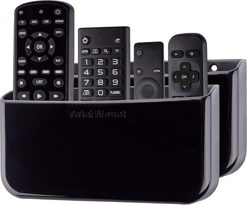 حوامل جهاز التحكم عن بعد الخالية من الفتحات TotalMount - تخلص من الحاجة إلى حفر ثقوب في الحائط الخاص بك (لـ 3 أو 4 أجهزة تحكم عن بعد - أسود ممتاز - الكمية 2) in Kuwait