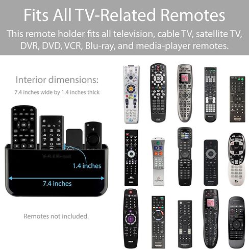 حوامل جهاز التحكم عن بعد الخالية من الفتحات TotalMount - تخلص من الحاجة إلى حفر ثقوب في الحائط الخاص بك (لـ 3 أو 4 أجهزة تحكم عن بعد - أسود ممتاز - الكمية 2) in Kuwait