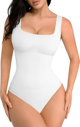 FeelinGirl Bodysuits for Women Seamless Round Neck Tummy Control Compression Shapewear Bodysuit Going Out Tank Tops in Saudi Arabia