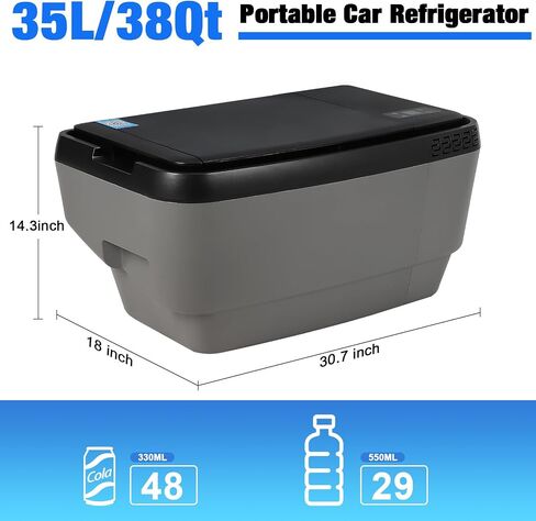 ثلاجة سيارة محمولة للطراز Y - 38qt(35L) سيارة فريزر، ثلاجة 12 فولت، فريزر مبرد للخارج، السفر، التخييم، النزهة in Kuwait
