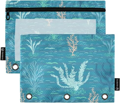 Leopard Giraffe Zebra Print Binder Pencil Pouch for 3 Ring Pencil Pouch with Zipper Clear Window Pencil Case for Organization Offic Supplies in Saudi Arabia