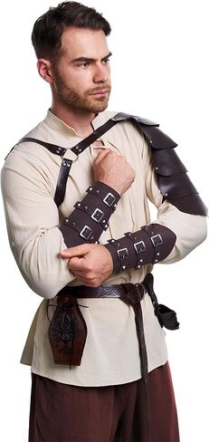 8 Pcs Men's Renaissance Costume Halloween Medieval Pirate Shirt Pant Viking Costume Accessories Set in Saudi Arabia
