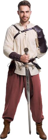 8 Pcs Men's Renaissance Costume Halloween Medieval Pirate Shirt Pant Viking Costume Accessories Set in Saudi Arabia