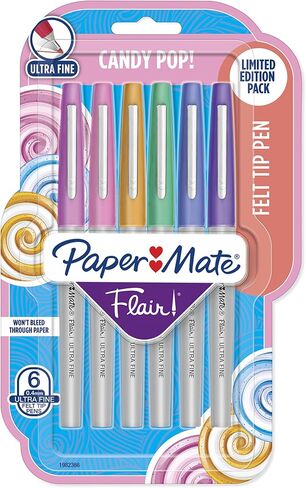 Paper Mate Flair Felt Tip Pens, Ultra Fine Point, Limited Edition Candy Pop Pack, Box of 16 in Saudi Arabia
