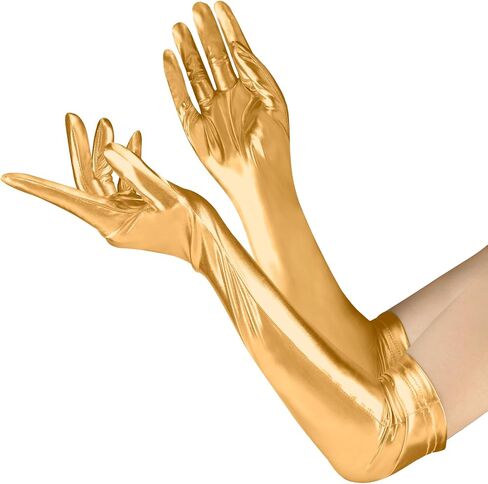Women's Faux Leather Adult Long Gloves Party Patent Sexy Wet Look Gloves Halloween Cosplay Accessories in Saudi Arabia