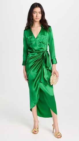 فستان Kadi طويل ملفوف للنساء من L'AGENCE in Kuwait