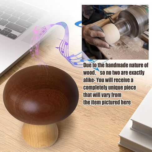Mushroom Wooden Carousel Rotating Music Box,Solid Wooden Mushroom Shape Clockwork Music Box, Vintage Solid Wood Gift for Girls Birthday Gifts, Plays Beautiful and Peaceful Melody Music (No Battery) in Saudi Arabia