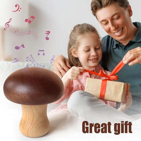 Mushroom Wooden Carousel Rotating Music Box,Solid Wooden Mushroom Shape Clockwork Music Box, Vintage Solid Wood Gift for Girls Birthday Gifts, Plays Beautiful and Peaceful Melody Music (No Battery) in Saudi Arabia