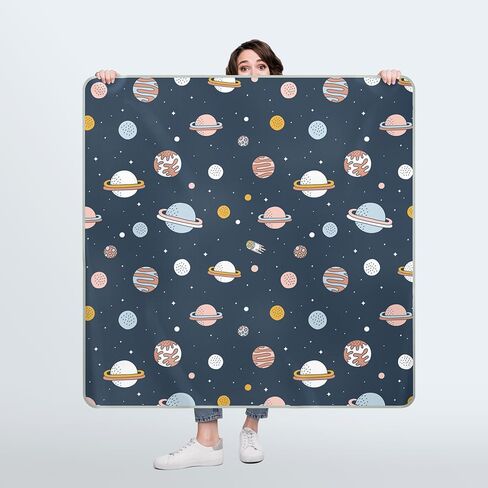 51" Heavy Duty Baby Splat Mat for Under High Chair | Includes Wet Bag | Premium Washable Toddler Mat | Baby Led Weaning | High Chair Mat for Floor | Craft Mat | Splash Mat (Dots on Dots) in Saudi Arabia
