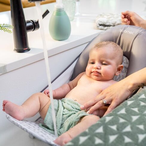 Summer Infant Deluxe Baby Bath Seat, Adjustable Support for Sink or Bathtub, Includes 3 Reclining Positions - Bubble Waves in Saudi Arabia
