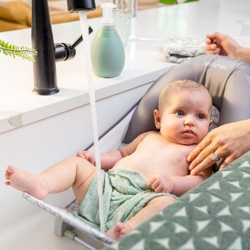 Summer Infant Deluxe Baby Bath Seat, Adjustable Support for Sink or Bathtub, Includes 3 Reclining Positions - Bubble Waves in Saudi Arabia