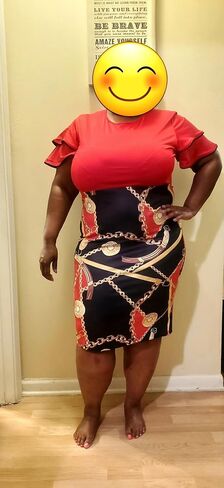 BOGURST Women Dresses for Church Wave Short Sleeve Bodycon Prints Pencil Dresses in Saudi Arabia
