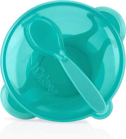 Nuby Suction Bowl with Spoon and Lid, Blue in Saudi Arabia
