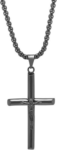 قلادة صليب من الفولاذ المقاوم للصدأ مطلية بالذهب عيار 18 قيراط من Steeltime in Saudi Arabia