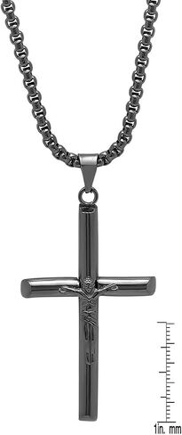 قلادة صليب من الفولاذ المقاوم للصدأ مطلية بالذهب عيار 18 قيراط من Steeltime in Saudi Arabia