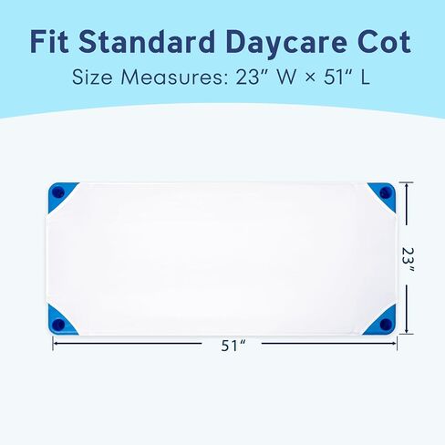 Comfyanno Cot Sheets for Daycare Standard Size - Fits 23" x 52" Cot, 10 Pack Bulk, Daycare Essentials, Soft & Comfortable Fitted Cot Cover, Preschool Kids Nap Time Sheets, Brushed Microfiber- White in Saudi Arabia
