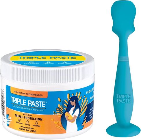 Triple Paste Diaper Rash Cream for Baby - 8 Oz Tub & 3 Oz Tube At Home & On the Go Bundle - Zinc Oxide Ointment Treats, Soothes and Prevents Diaper Rash in Saudi Arabia