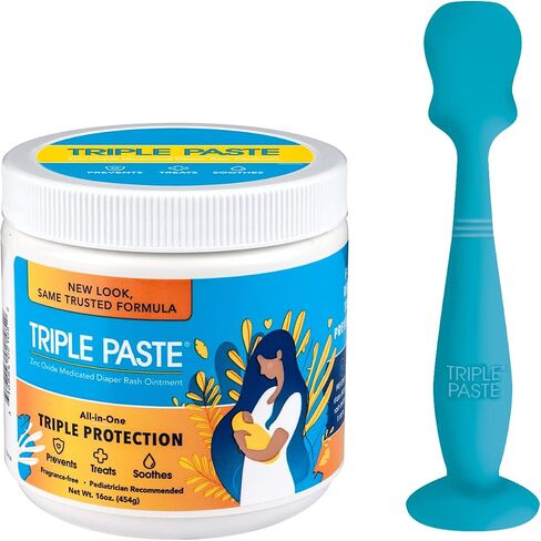 Triple Paste Diaper Rash Cream for Baby - 8 Oz Tub & 3 Oz Tube At Home & On the Go Bundle - Zinc Oxide Ointment Treats, Soothes and Prevents Diaper Rash in Saudi Arabia