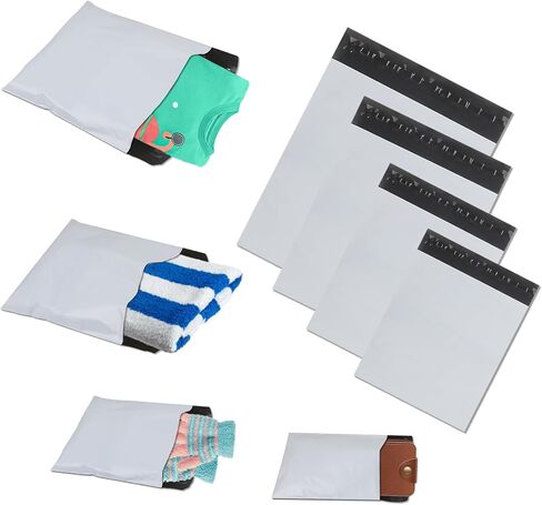Shipping Bags for Clothing,Poly Mailers for Small Business,Plastic Mailing Bags,4 Models Combined 100PCS Shipping Envelopes for Clothing,C5 A4 B4 A3Poly Bags for Shipping Package Bags White in Saudi Arabia