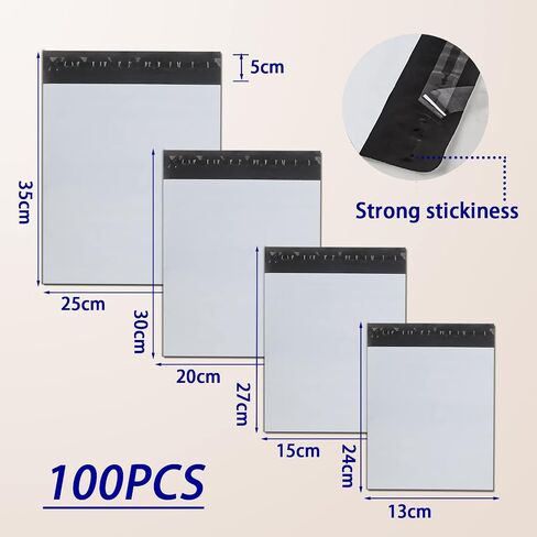 Shipping Bags for Clothing,Poly Mailers for Small Business,Plastic Mailing Bags,4 Models Combined 100PCS Shipping Envelopes for Clothing,C5 A4 B4 A3Poly Bags for Shipping Package Bags White in Saudi Arabia