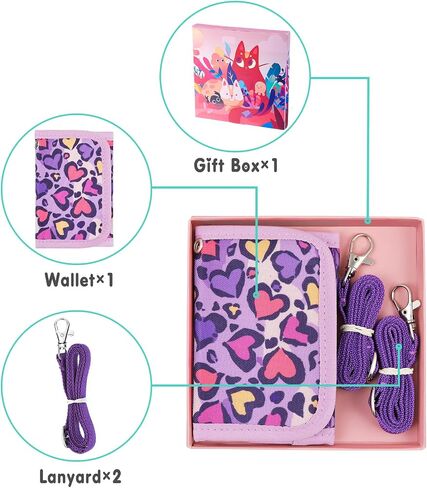 Panda Kids Wallet for Girls, Wallet for Little Young Girls 4-8 6-8 8-10 Ages Cute Small Toddler Wallet with Lanyard, Green Teal in Saudi Arabia