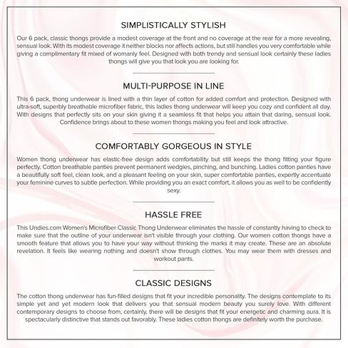 ثونغ نسائي كلاسيكي من الألياف الدقيقة، متنوع، متوسط in Kuwait