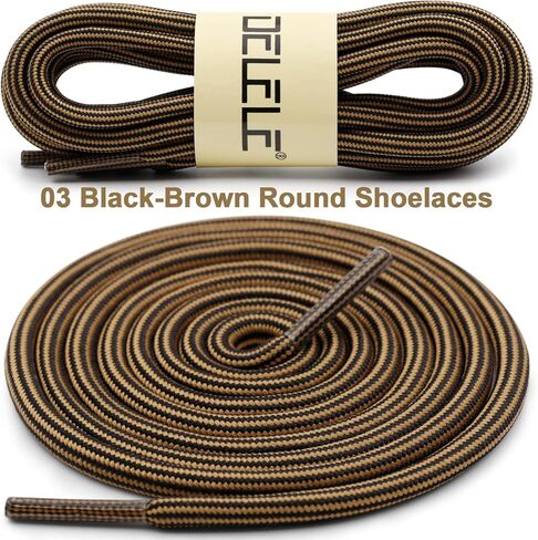 DELELE Durable Round Boot Laces: Hiking Shoe Laces for Boots & Work Boots 2 Pair in Kuwait