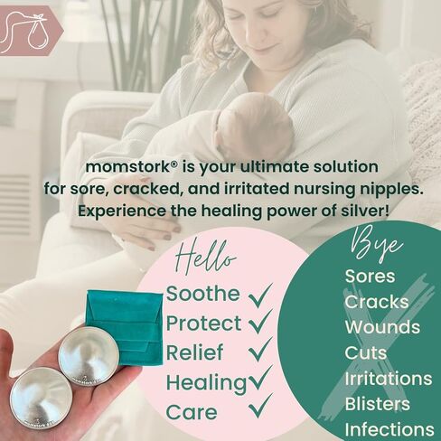 The Original Silver Nursing Cups - Nipple Shields for Nursing Newborn for Sore Cracked Breastfeeding Nipples - 925 Healing Cups Soothe,Relief,Protect and Care with Suede Storage Case (X-Large) in Saudi Arabia