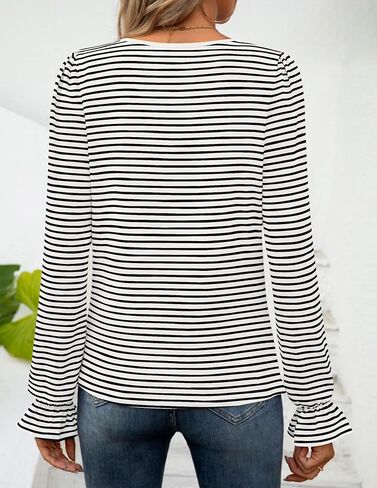 ZESICA Women's Puff Long Sleeve Square Neck Shirts 2024 Fall Causal Trendy Tunic Tops in Saudi Arabia