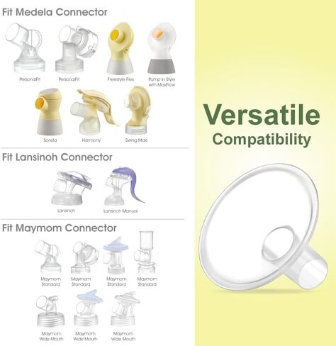 Maymom MyFit Crater Series 10 mm Two-Piece Design Small Breastshield Compatible with Medela Breast Pumps; Not Original Medela Pump Parts; Replace Medela Shields; Fit MaxFlow Flex Connector; 2pc in Kuwait