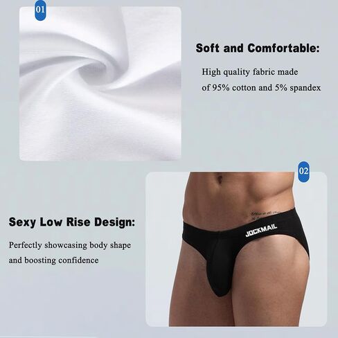 JOCKMAIL Mens Briefs Underwear Men's Cotton Brief Breathable Soft Briefs Sports Underwear for Men in Saudi Arabia