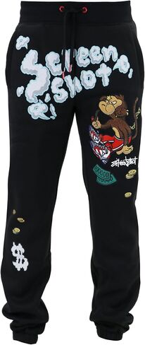 سراويل SCREENSHOT-FLEECE PANTS 4202 للرجال سراويل صوف ملائمة للشارع - سراويل رياضية عصرية للشارع مضلعة in Kuwait